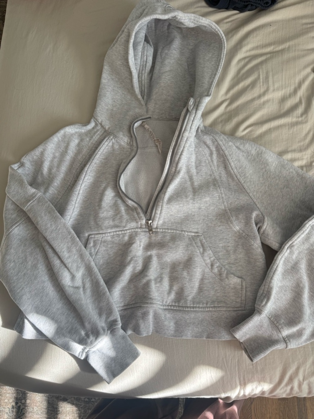 Lululemon Cropped Half-Zip Scuba - Light Gray
